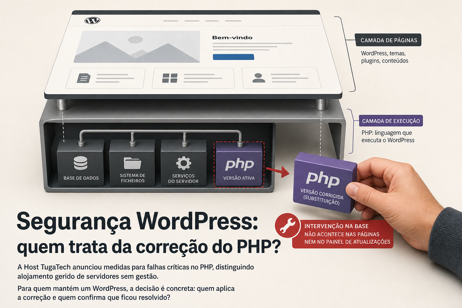 Imagem editorial do artigo Segurança WordPress: quem trata da correção do PHP?